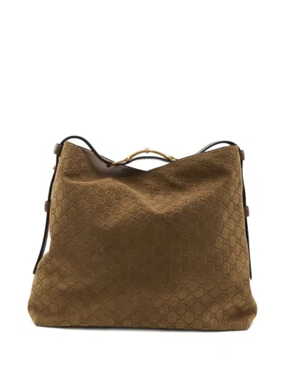 Gucci Women Beatrix Large Leather Shoulder Bag In Brown