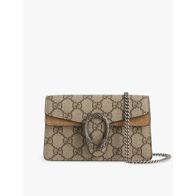 Gucci Mini Dionysus Monogram-pattern Canvas Shoulder Bag In B.ebony/taupe
