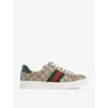 Gucci Ace Gg Supreme Bees Sneakers In Beige Ebony