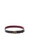 Gucci Black Gg Interlocking Buckle Belt Women In Black