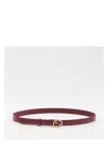Gucci Leather Belt In Burgundy In Bordeaux