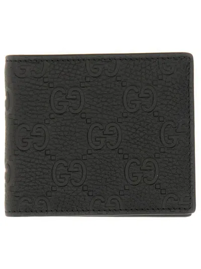 Gucci Women Bi-fold Wallet "imprint" In Black