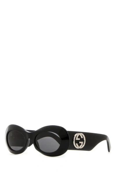 GUCCI GUCCI WOMEN BLACK ACETATE SUNGLASSES