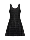 Gucci Black Wool And Jacquard Dress
