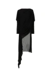Gucci Asymmetric Crepe Mini Dress In Black