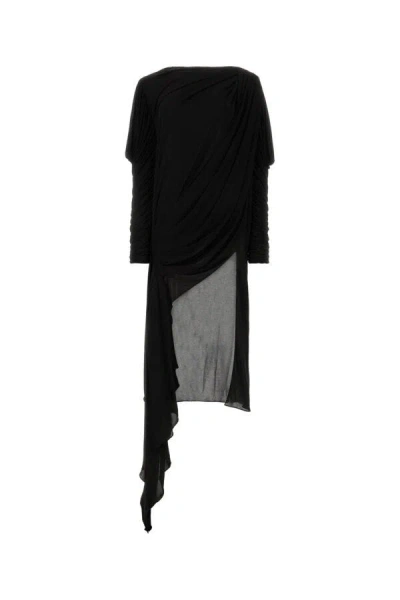 GUCCI GUCCI WOMEN BLACK CREPE DRESS