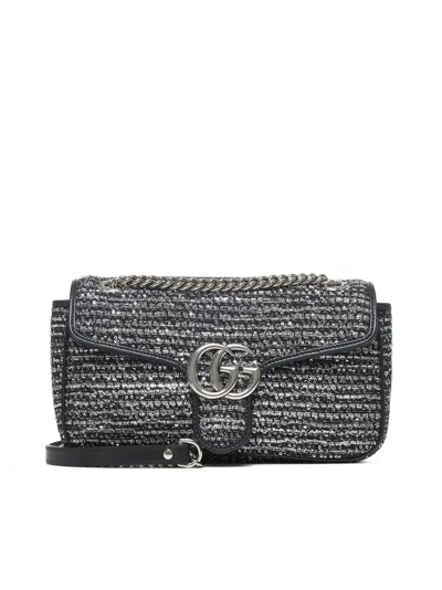 Gucci Women Black Gg Marmont Small Shoulder Bag