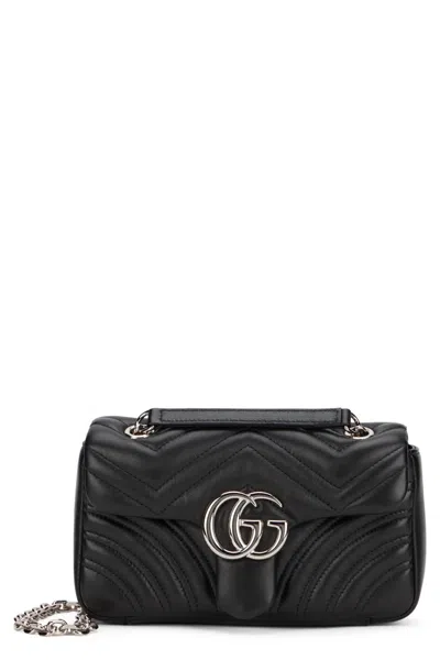 Gucci Black Gg Marmont Small Shoulder Bag