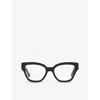Gucci Womens Black Gg1424o Round-frame Acetate Glasses In Black