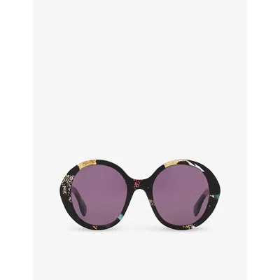 Gucci Womens Black Gg1628s Round-frame Acetate Sunglasses