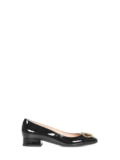 Gucci Women Black Heeled Ballerina Flats With Half Horsebit