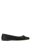 Gucci New Marmont Gg Nappa Leather Ballerina Flats In Black