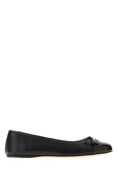 Gucci Women Black Leather Ballerinas