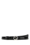 Gucci Interlocking G Leather Belt In Black