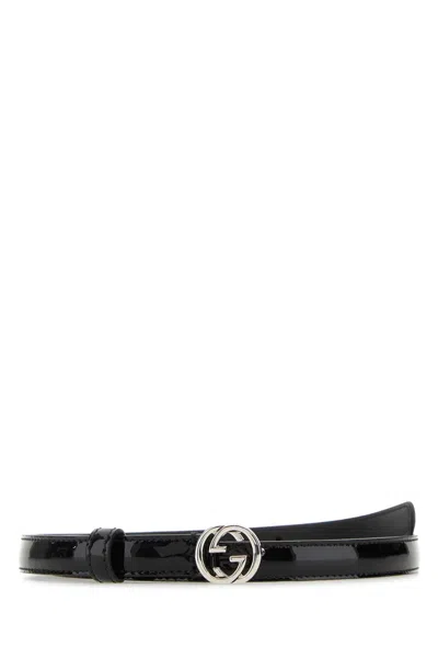 GUCCI GUCCI WOMEN BLACK LEATHER BELT