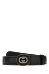 Gucci Black Logo Buckle Belt In Black