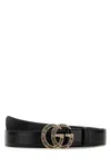 Gucci Women Black Leather Belt