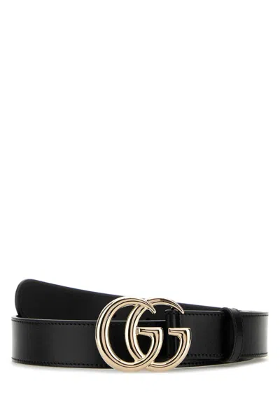 Gucci Women Black Leather Belt
