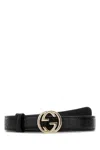 Gucci Logo Plaque Buckled Belt In Black