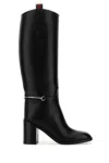 Gucci Women Black Leather Boots In Black