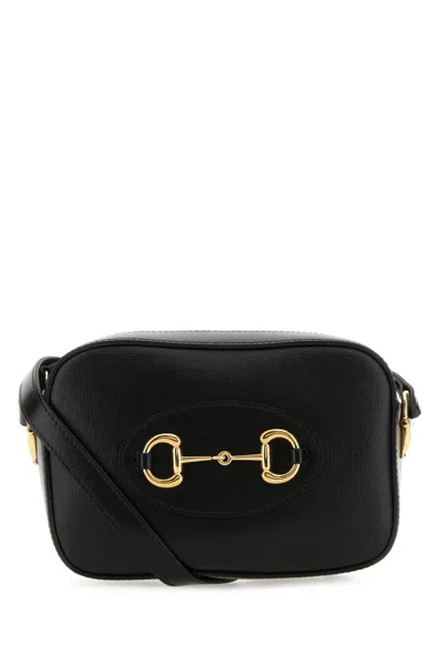 Gucci Women Black Leather  Horsebit 1955 Crossbody Bag