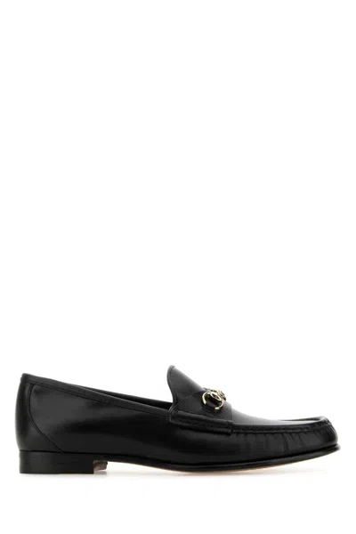 Gucci Women Black Leather Loafers