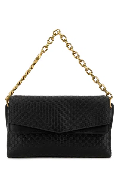 Gucci Women Gg Chain Leather Shoulder Bag In Black