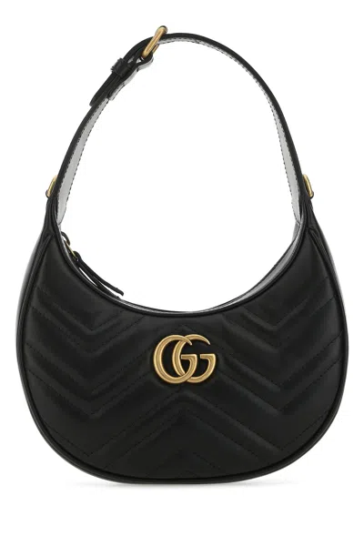 Gucci Women Black Leather Mini Gg Marmont Handbag