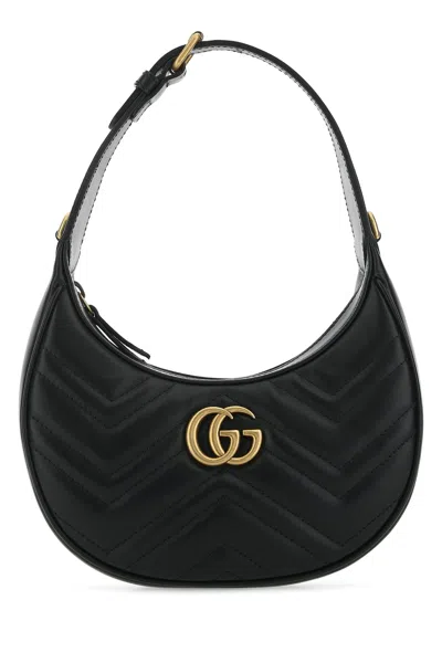 Gucci Women Black Leather Mini Gg Marmont Handbag