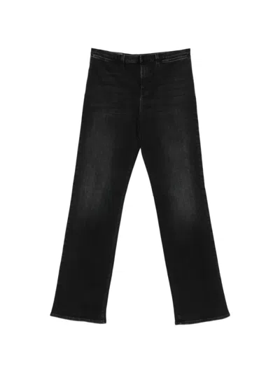 Gucci Women Black Straight High Rise Jeans In Blue