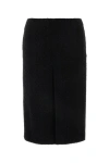 Gucci High Waist Knee-length Skirt With Back Slit And Side Pockets In Black