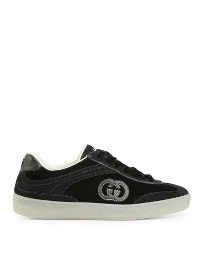 Gucci Women Black Velvet Sneakers