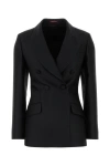 Gucci Women Black Wool Blend Blazer In Black