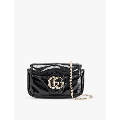 Gucci Womens Black/black Mini Marmont Quilted Leather Cross-body Bag