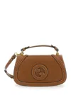 Gucci Women 'blondie' Brown Handbag With Gg Logo Plaque On The Front In Leather Woman In Brown