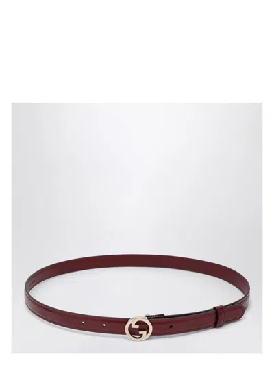 Gucci Blondie Rosso Ancora Leather Belt Women In Burgundy