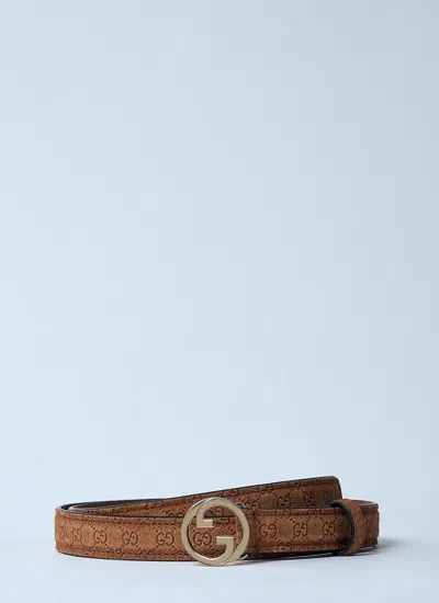 Gucci Women Blondie Thin Belt In Brown