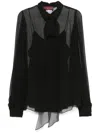 Gucci Women's Pussy-bow Silk Blouse Top In Multicolor