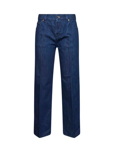 Gucci Women Blue Denim Straight Jeans