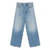 Gucci Women Blue Five Pockets Welt Pocket Patch Pockets Logo Patch Straight Hem In Blue