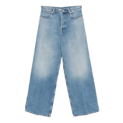 GUCCI GUCCI WOMEN BLUE
 FIVE POCKETS
 WELT POCKET
 PATCH POCKETS
 LOGO PATCH
 STRAIGHT HEM