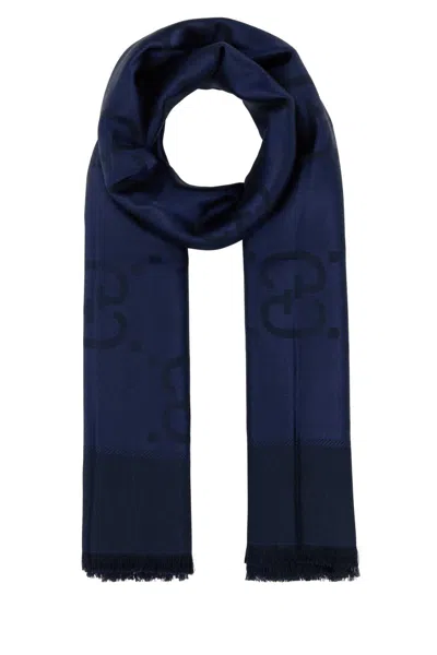 Gucci Women Blue Silk Blend Foulard