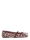 Gucci Women Bordeaux Ballerinas With Clamp On The Front And Square Toe In Ponyskin Leather Woman In Brown