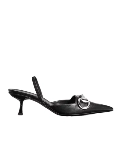 Gucci Boulevard Leather Slingback Pumps In Black