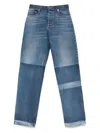 Gucci Women's Two-tone Wide-leg Jeans With Stone-washed Treatment