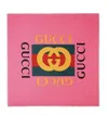Gucci Women Bright Pink Wool/silk Grg Web Gg Logo Scarf Shawl In Bright Pink