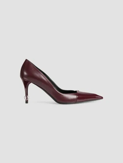 Gucci Women's Brooks 80mm Leather Stiletto Pumps In Burgundy