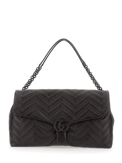 Gucci Women Brown Crossbody Bag With Sliding Chain-link Shoulder Strap And Gg Plaque On The Front In