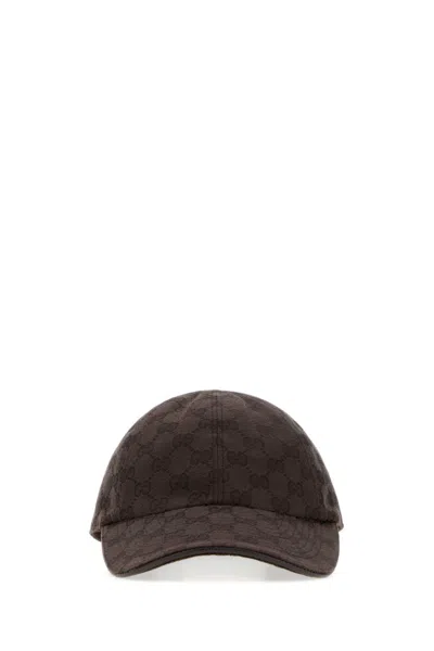 Gucci Brown Gg Logo Baseball Hat