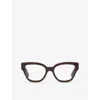 Gucci Womens Brown Gg1424o Round-frame Acetate Glasses In Brown